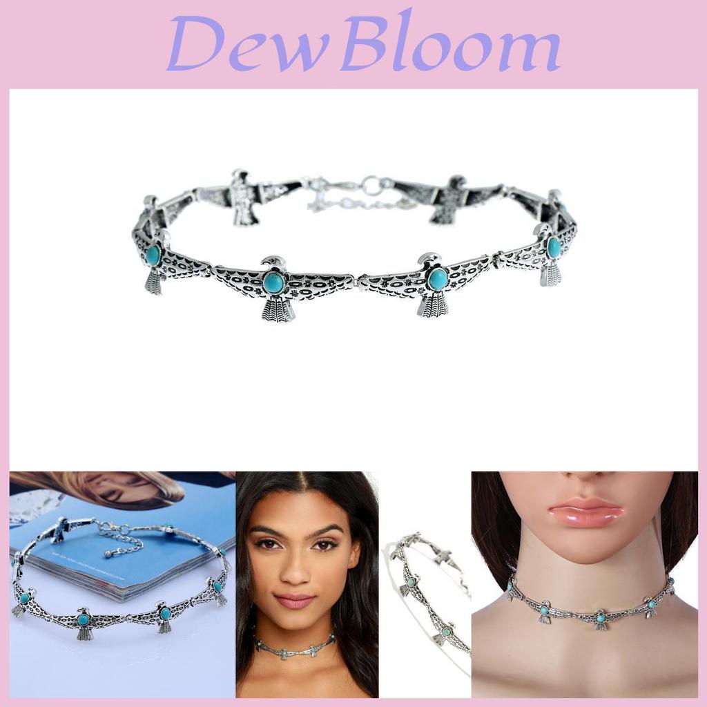 Zigeuner Boheemse Geometrische Ketting Met Vogelontwerp Kunstmatige Turkoois Decoratie Voor Vrouwen Mode Sieraden