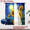 2D Flachdruck 2 Stück Vorhang Partyvorhang Sternennacht Sonnenblumen Digitalbedruckte Polyester Vorhänge Ganzjahres Party & Feiertag