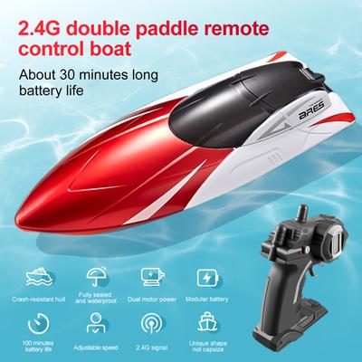 Remote Control Boat 2.4GHz Remote Control Ship Toy Gift for Kids Adults Boys with 3 Battery