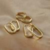 Stainless Steel Square Circle Hoop Earrings For Women 2023 Trend Elegant Wedding Jewelry Couple Gift Aretes Mujer