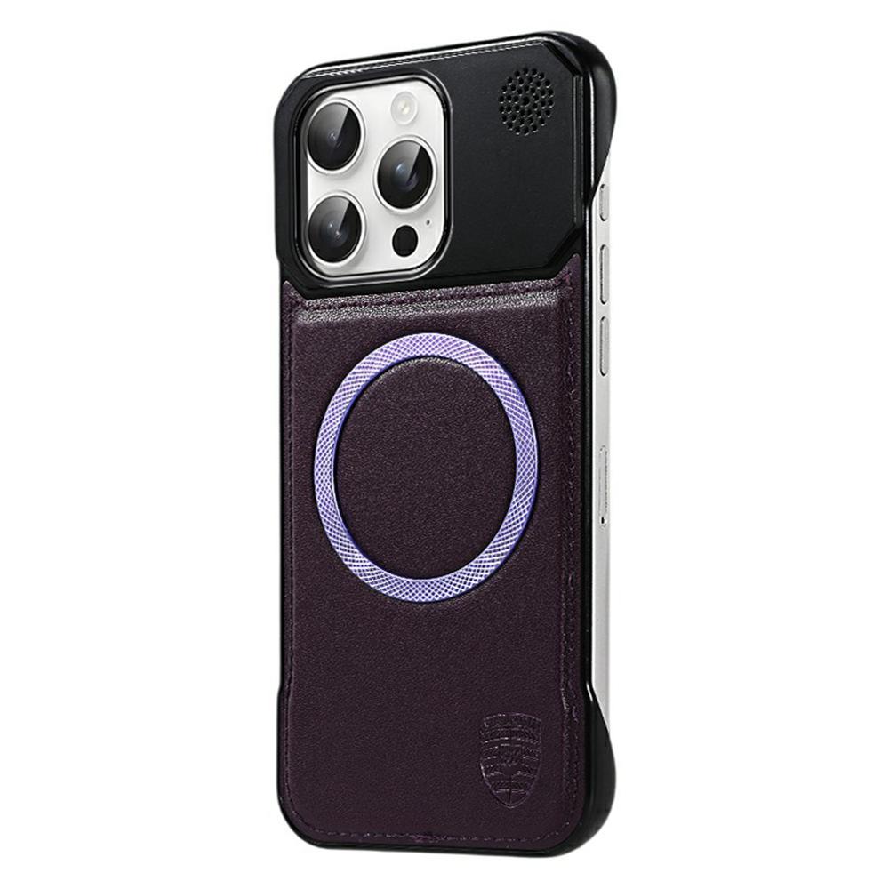 For iPhone 16 Pro Aromatherapy Case Compatible with MagSafe Borderless Heat Dissipation Leather+PC Phone Cover