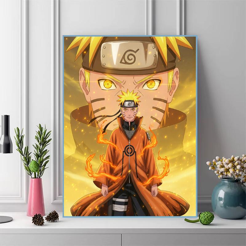 Naruto anime Naruto Pattern 3pcs 100% Round Full Drill 5D DIY Diamond Painting Embroidery Cross Stitch Rhinestone Décor