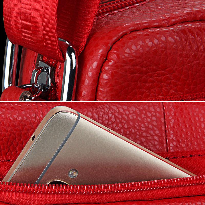 Genuine Cow Leather Women Handbags Single Shoulder Bag Zipper Messenger Bags Soft Phone Pocket High Quality Crossbody Female Bag