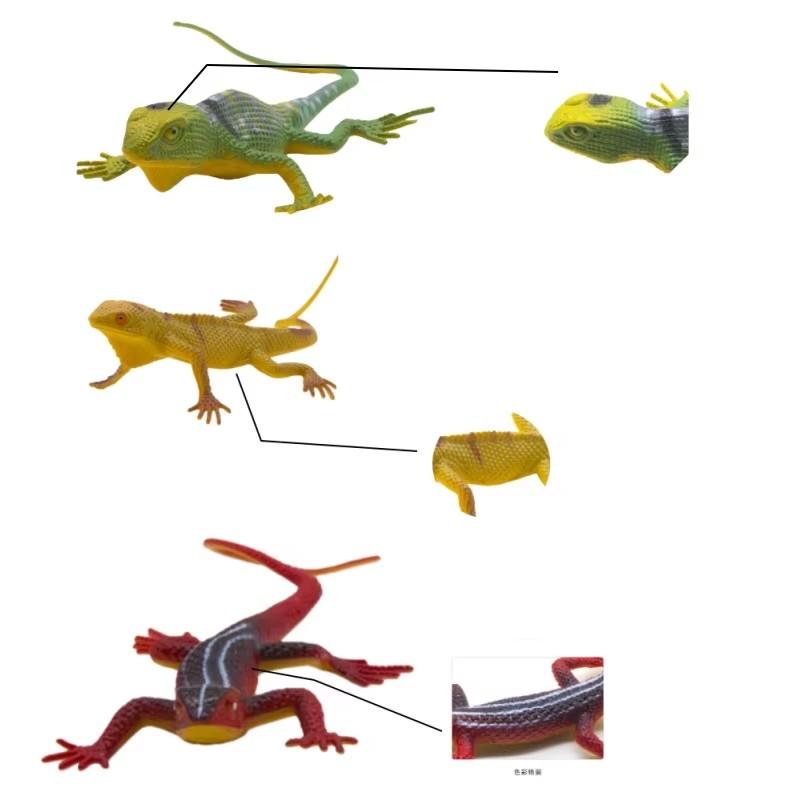 12 Pcs Simulated Lizard Toys Colorful Crawling Quadruped Snake Stone Dragon Gecko Cognitive Model Toy