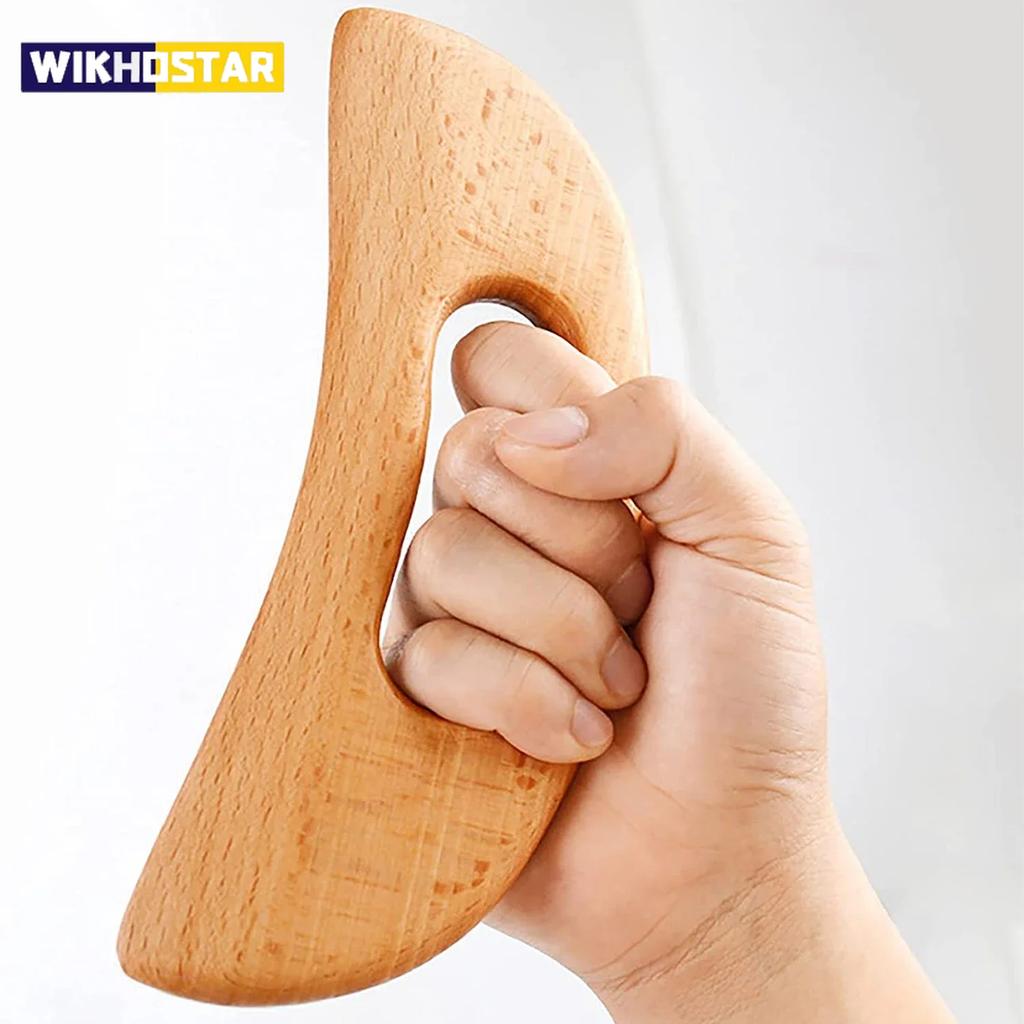 Natural Wooden Cellulite Massager Full Body Gua Sha Tool for Muscle Scraping And Back Massage - Wood Care
