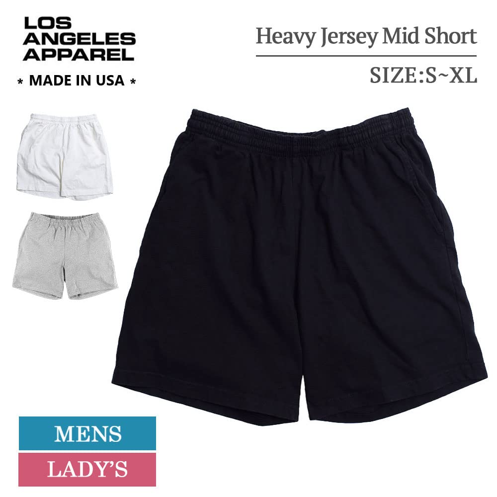 Angeles 1241GD Heavy Jersey Mid Short Pants Unisex Shorts Half Pants Jersey Shorts HeatherGrey [Los Apparel] 8.5oz Men's Women's M-USA [Used]