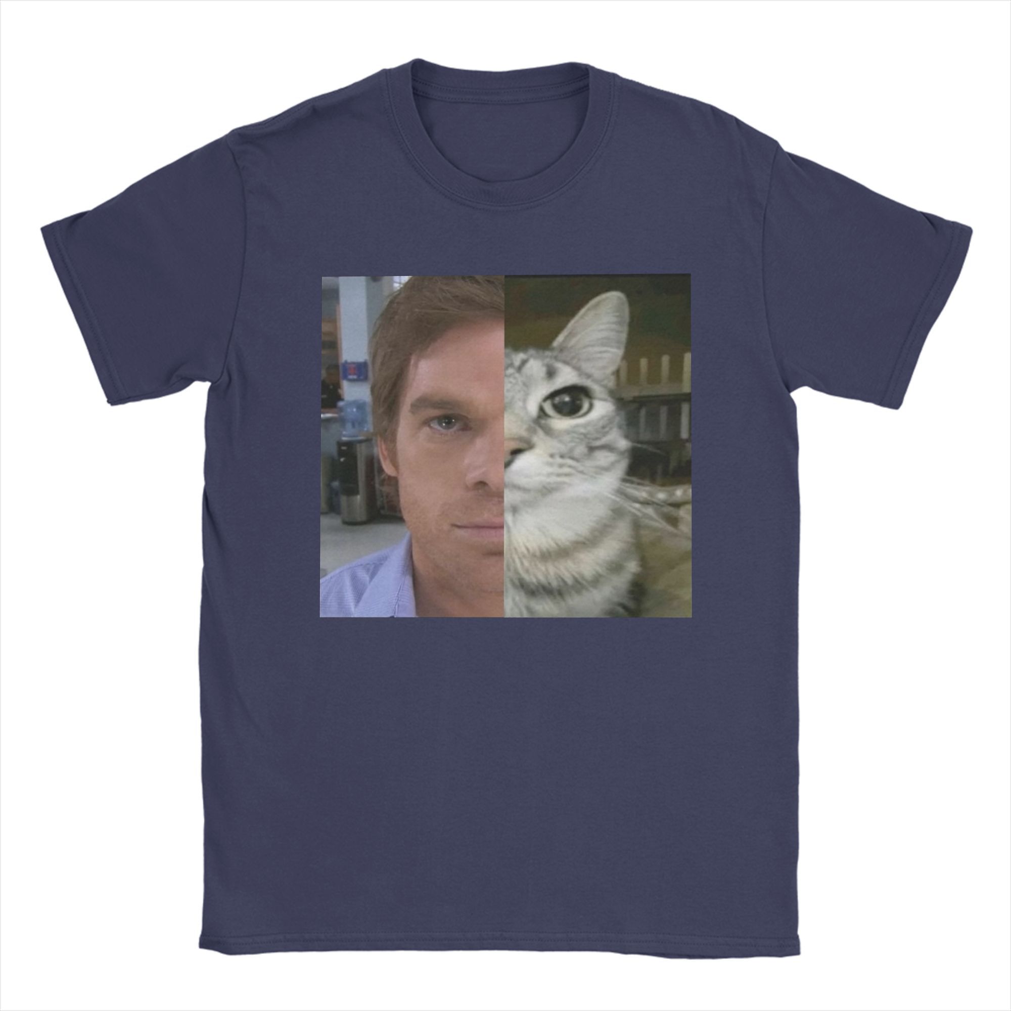 

Чоловіча футболка Dexter Morgan Cat Trinity З чистої бавовни Гумористична футболка З круглим вирізом Футболки З коротким рукавом Ідея для подарунка M