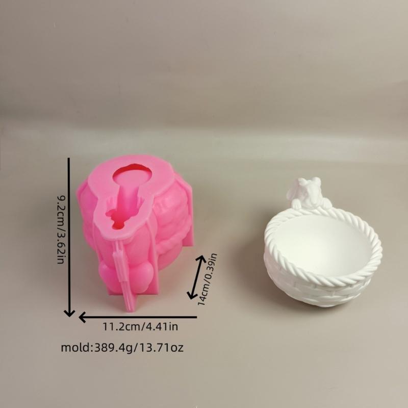 Bunnies Basket Shape Resin Silicone Molds for Candle Chocolate Candy Basket Jewelry Case Cement Gypsum Silicone Molds