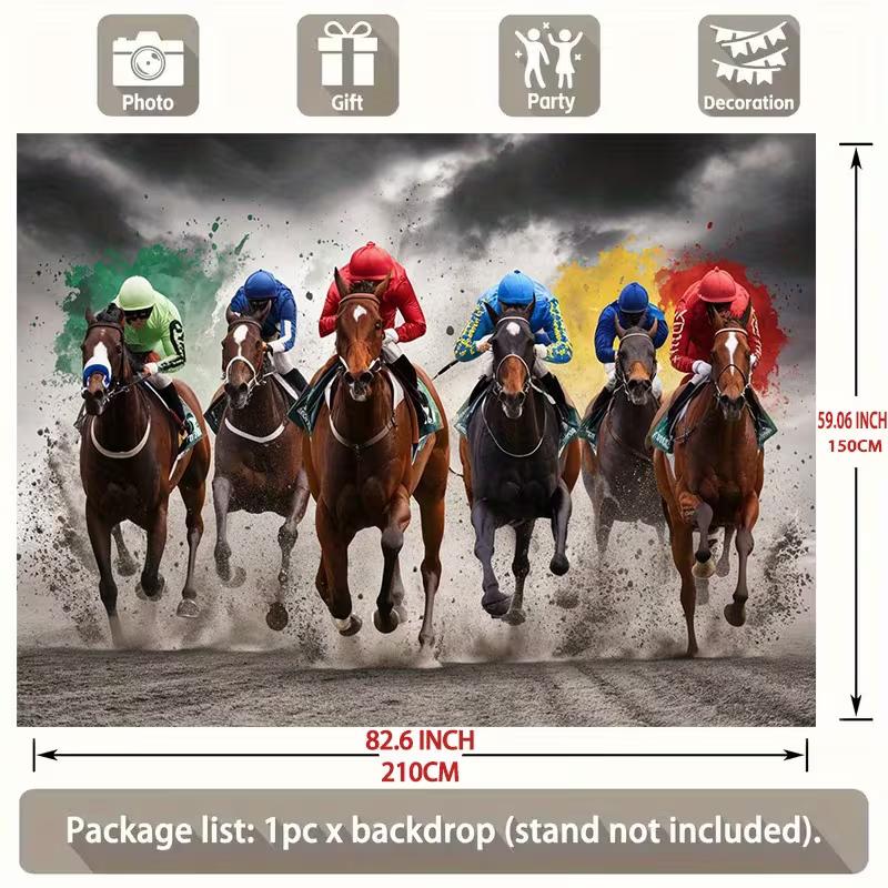 

Kentucky Derby Horse Racing Backdrop Themed Party Photo Booth Background 47.2x31.5inch/120*80cm