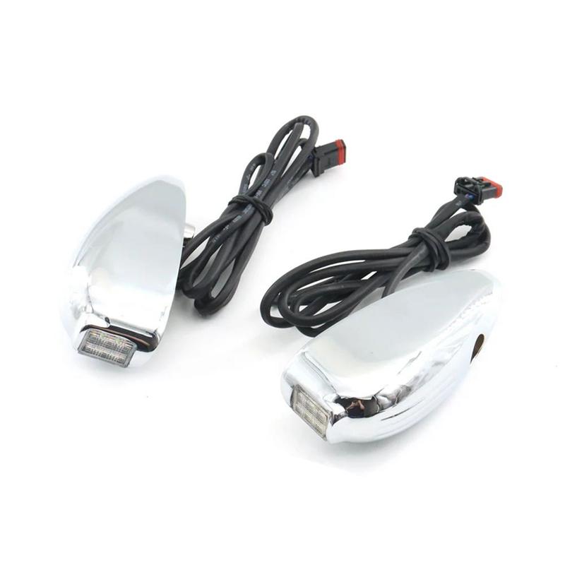 Ac29-Motorcycle Front LED Turn Signals Running Signal Light Accessories For Davidson Road Glide FLTRX 2015- Silver