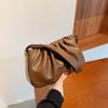 Bag Women's New Fashion Shoulder Messenger Bag Solid Color Versatile Pleated Bag
