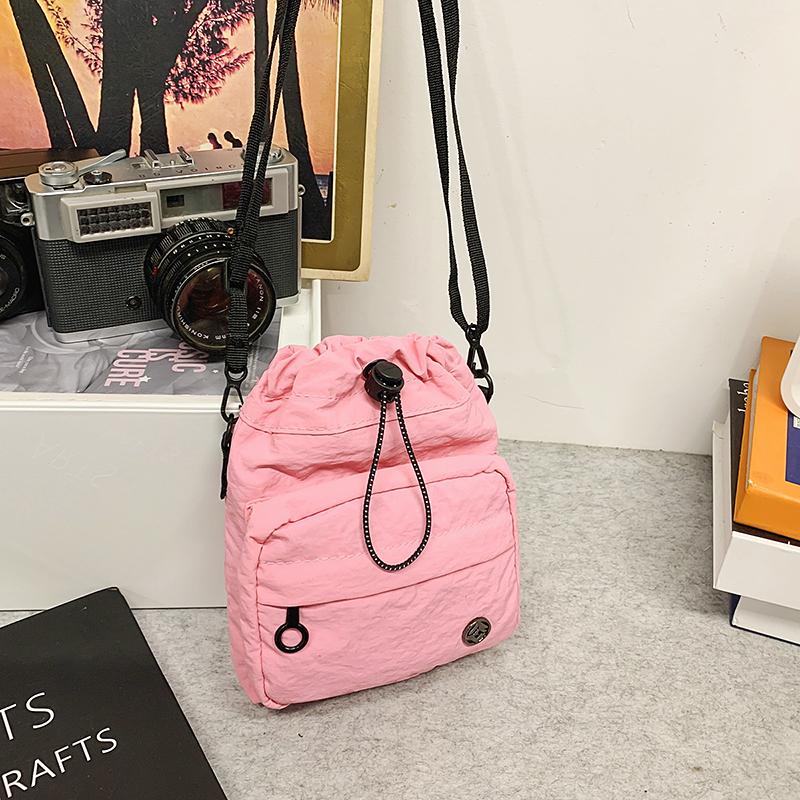 Women's Portable Sports Water Cup Bag Drawstring Nylon Crossbody Mini Mobile Phone Bag