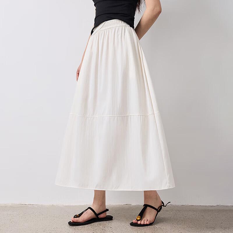 Chuyu Textured High-Waist A-Line Skirt
