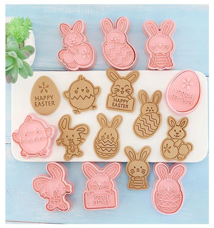 8pcs Set Cartoon Cookie Molds Animal Cookie Cutters DIY Cake Printing Stencils Biscuit Press Stamp Embosser Figure Baking Tools