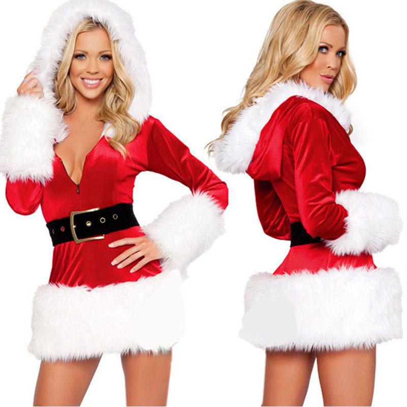 Deluxe Women Mrs Santa Claus Christmas Fancy Dress Costume Xmas Outfit Party