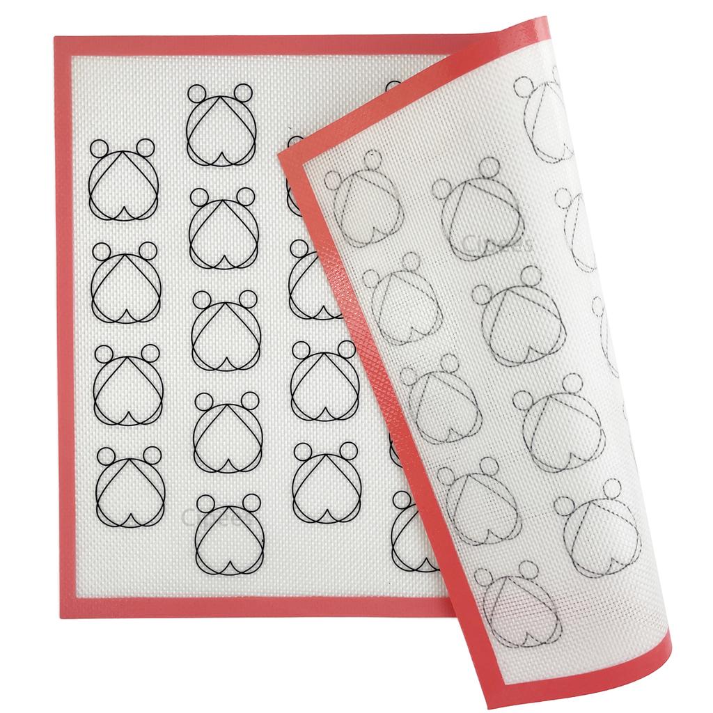 Silicone Baking Mat with Heart Shaped Pattern for Oven, Non Stick Reusable Bakeware Sheet Liner for Make Macaron, Cookie, Pastry