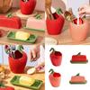 Strawberry Look Kitchen Butter Dish with Bright Finish for Meal Table Styling, Smooth Feel, and Household Serving Use