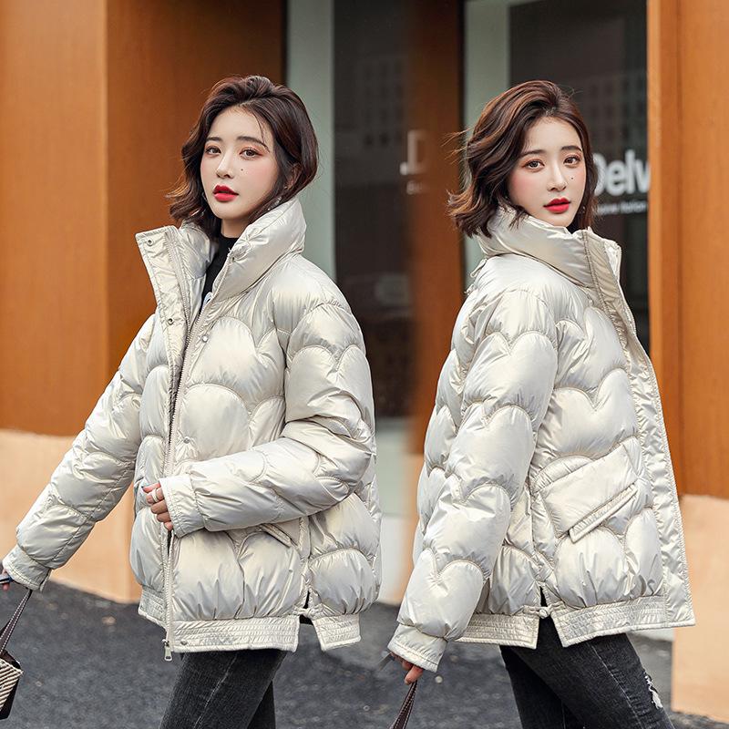 New Glossy  Clothes for Women's New Winter Thickened  Jackets, Short Bread Clothes, Loose  Jackets.