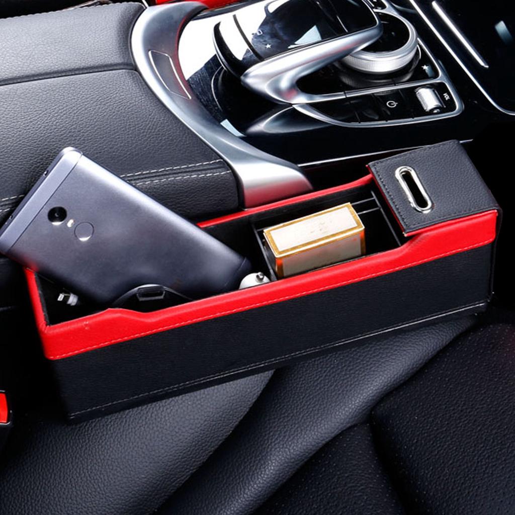 Storage Box Car Organizer Seat Gap PU Case Pocket Car Seat Side Slit