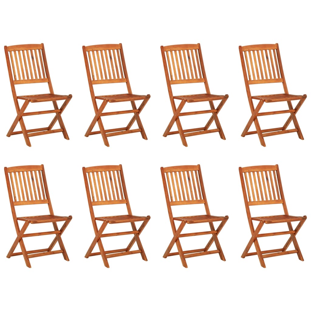 9 Piece Garden Dining Set 220x90x75 cm Solid Acacia Wood