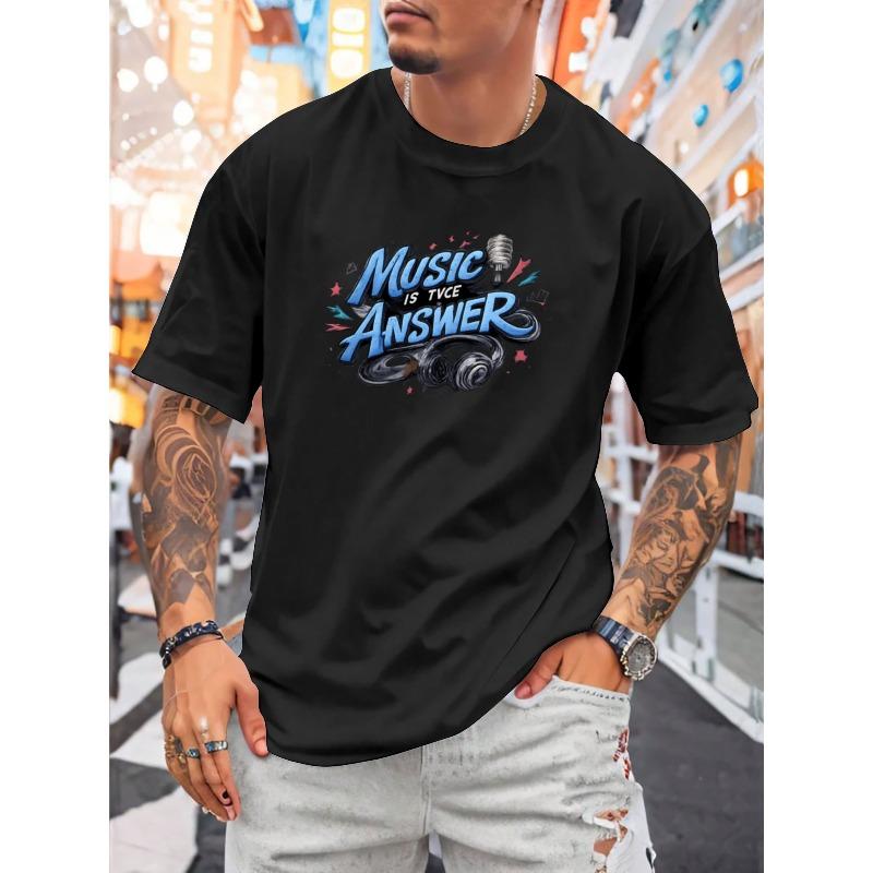 

Европейские размеры Мужская повседневная футболка с коротким рукавом - Поп-арт графический дизайн на музыкальную тематику | Дышащая летняя футболка, Машинная стирка, Обычный крой S чёрный