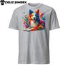 Vibrant Border Collie Dog Short-Sleeve T-Shirt - Tee with Colorful Splash Design