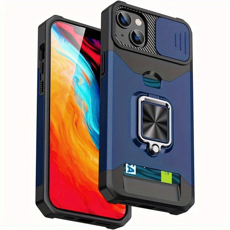 Stoßfestes, schweres Hartschalenetui mit Metallständer und Kartensteckplatz für das iPhone 16 Pro Max 15 Pro Max 14 Pro Max