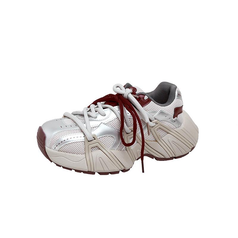 

2025 Summer Women s Mesh Dad Shoes, Thick Sole with 6cm Height Boost, Casual Sports Running Footwear. 39