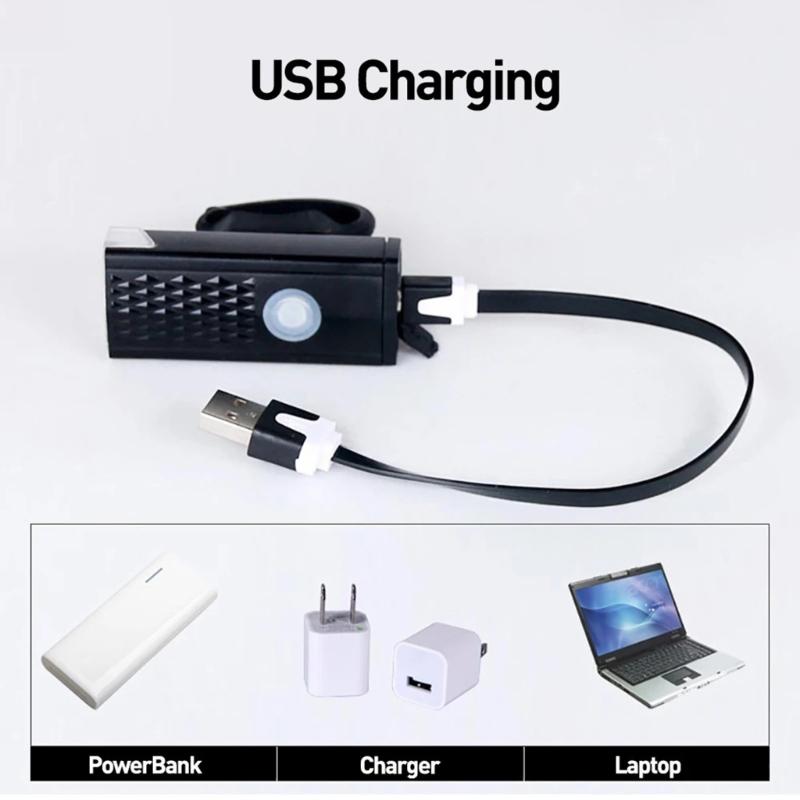 USB Rechargeable Bike Light Set Practical Bicycle-Front Headlight-and Back Taillight Easy to Install Cycling Accessories
