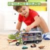 REMOKING Dinosaur Toy Car with Mini Car Educational Toy with Lights and Dinosaur Birthday Gift for Ages and Boys and Girls 13-in-1 Storage, Set,