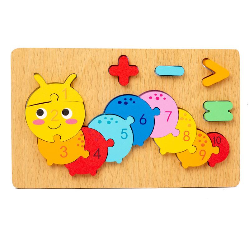 Wooden Early Education Cognitive Children Educational Toys Building Block Animal Traffic Shape Matching 3d Three-dimensional Puz