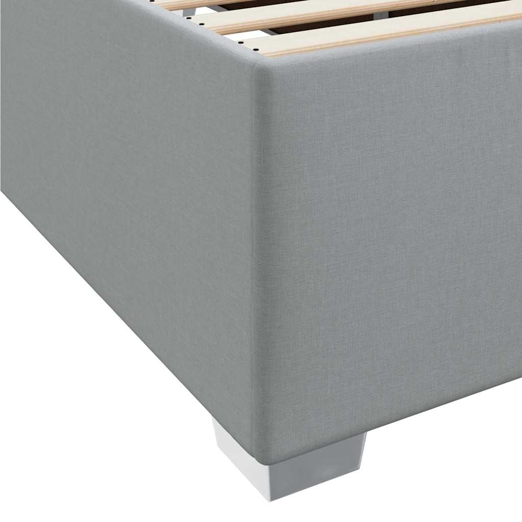 Bed Frame with Mattress Light Grey 200 x 200 cm Fabric