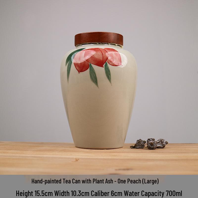 Hand-painted Bamboo Ceramic Tea Canister - Moisture-proof Storage for Green, White, and Pu'er Tea
