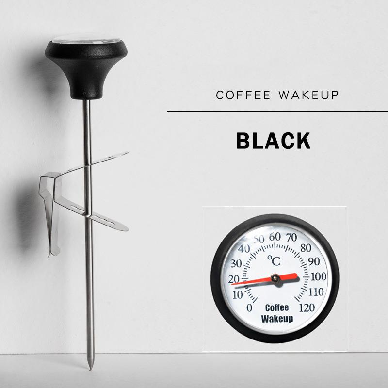

Термометр для кофе ручной варки с клипсой, термометр-зонд из нержавеющей стали, термометр для кофейника, чашка для латте-арта, инструмент бариста чёрный