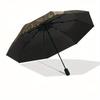 Golden Serpent Zodiac Wheel: Mystical Astrological Decor Umbrella, Portable 3-Fold Compact Umbrella for Men & Women R159