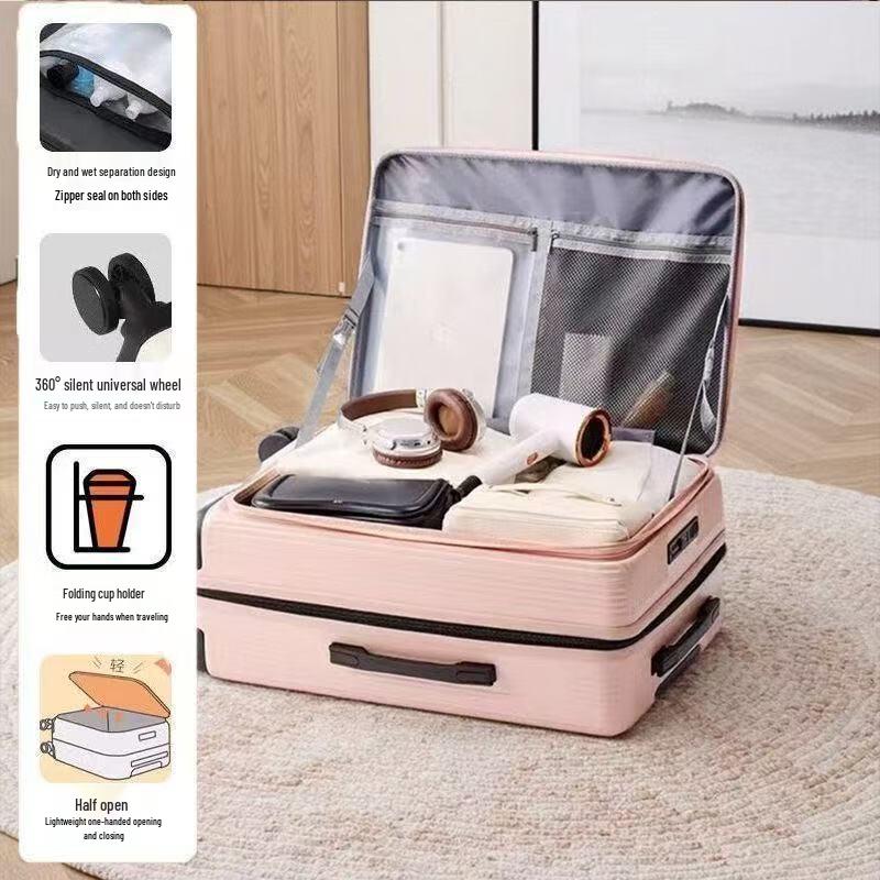 OEING Hardside Luggage with Front Opening