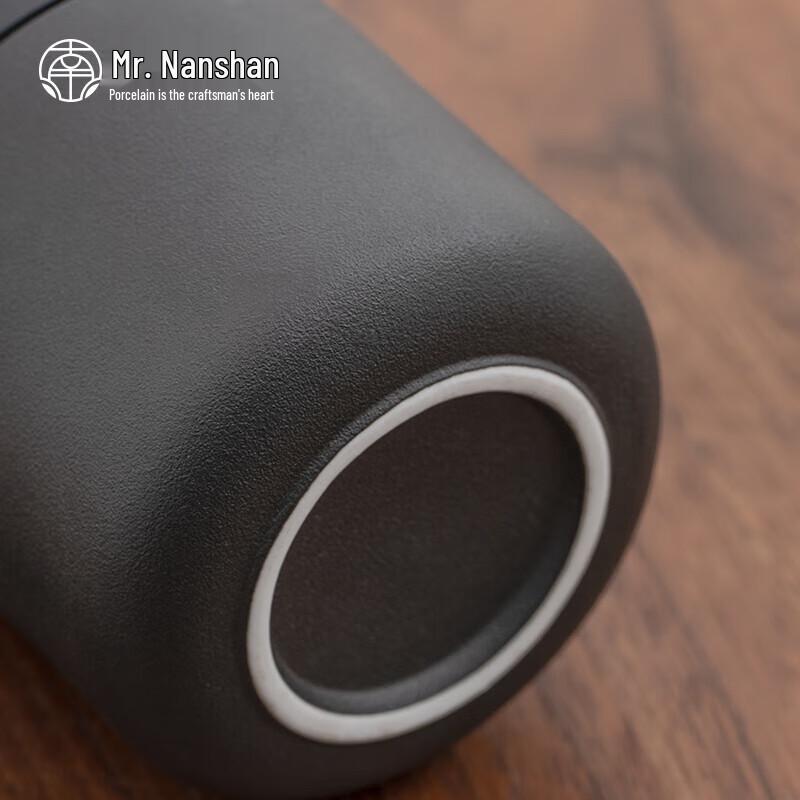 Zen Black Ceramic Tea Mug with Lid