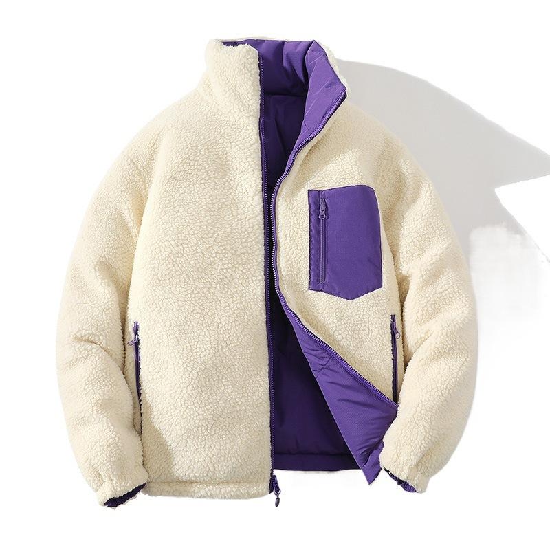 [Double-sided wear] 2025 winter new Japanese double-sided lamb wool cotton-padded jacket for teenagers outdoor trendy brand cotton-padded jacket