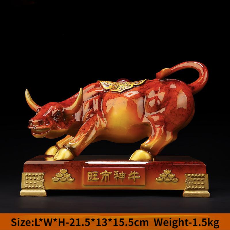 Wangshi Red Bull Ornaments Attract Wealth Wall Street Bull Office Decorations Tv Cabinet Wine Cabinet Decor