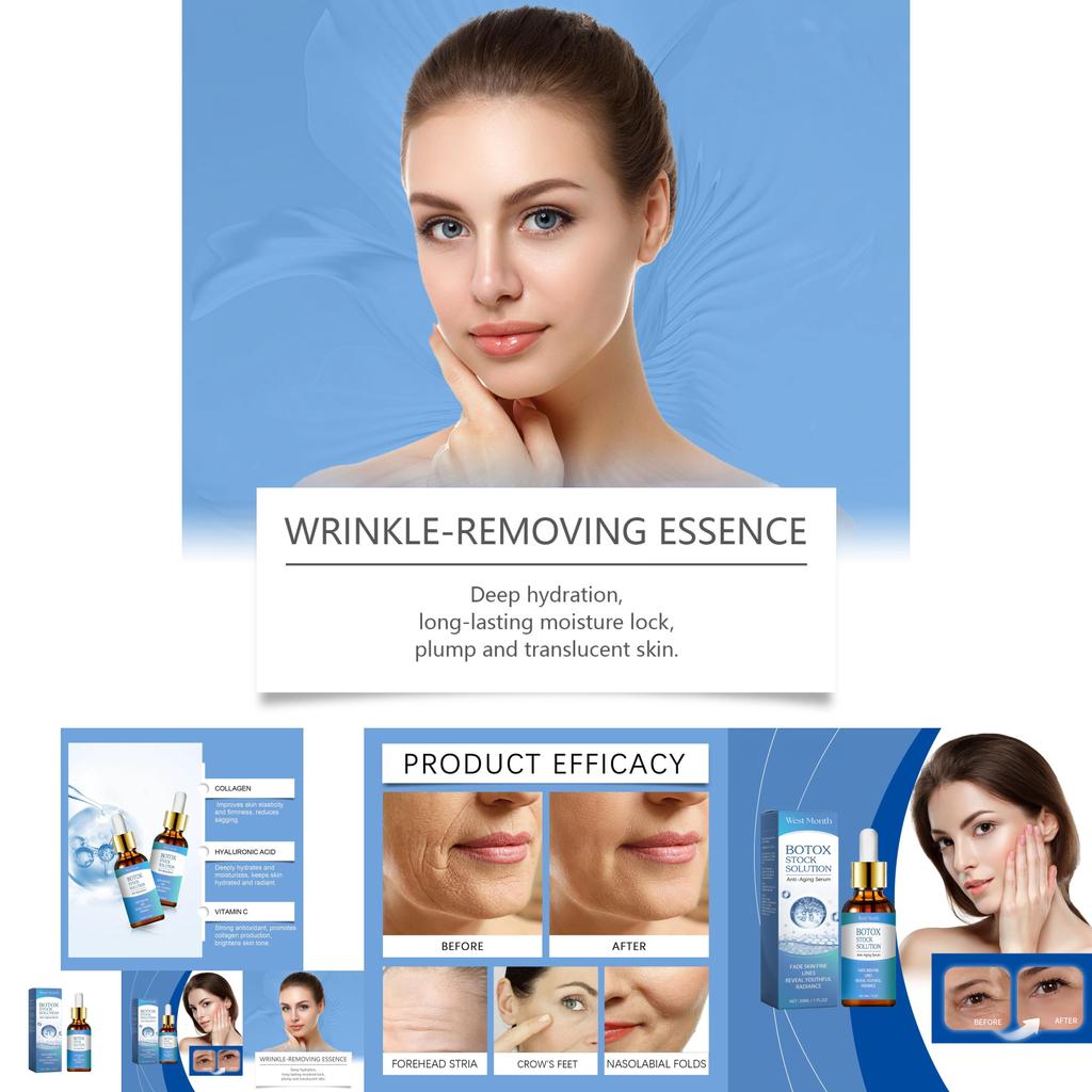 Esencia Facial de Colágeno West Month Serum Hidratante Humectante Fórmula Antienvejecimiento 30ml Para Piel Radiante