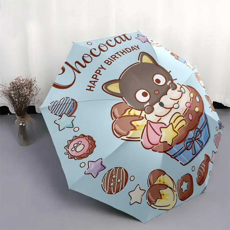 1pc Chococat Birthday Celebration Umbrella with Plastic Handle,Suitable for All Seasons Home Travel Outdoor UmbrellaSanlio092