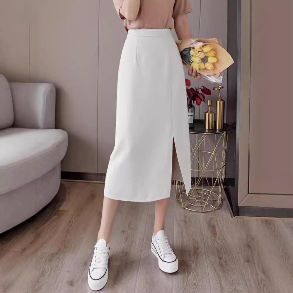 High-Waisted Slimming Midi Skirt for Women, 2024 Spring Collection, Plus Size Hip-Hugging Design, Curvy Fit