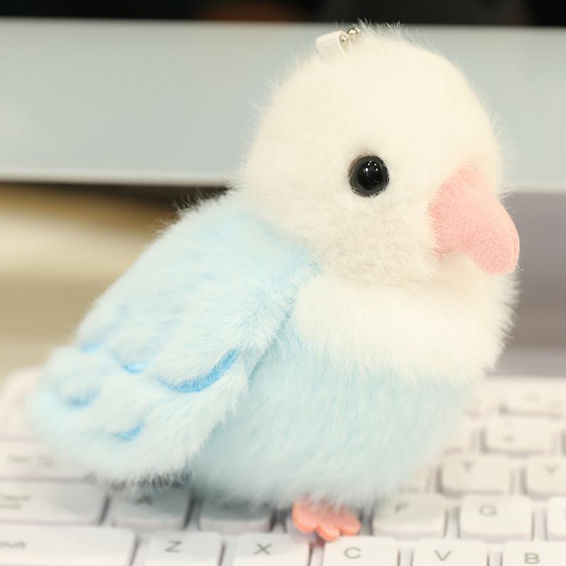 1/4 Inch Green Parrot Slap Band Plush Toy Kawaii Stuffed Bird Keychain Soft Plushie Gift for Kids