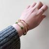 Green Bead Flower Bracelet