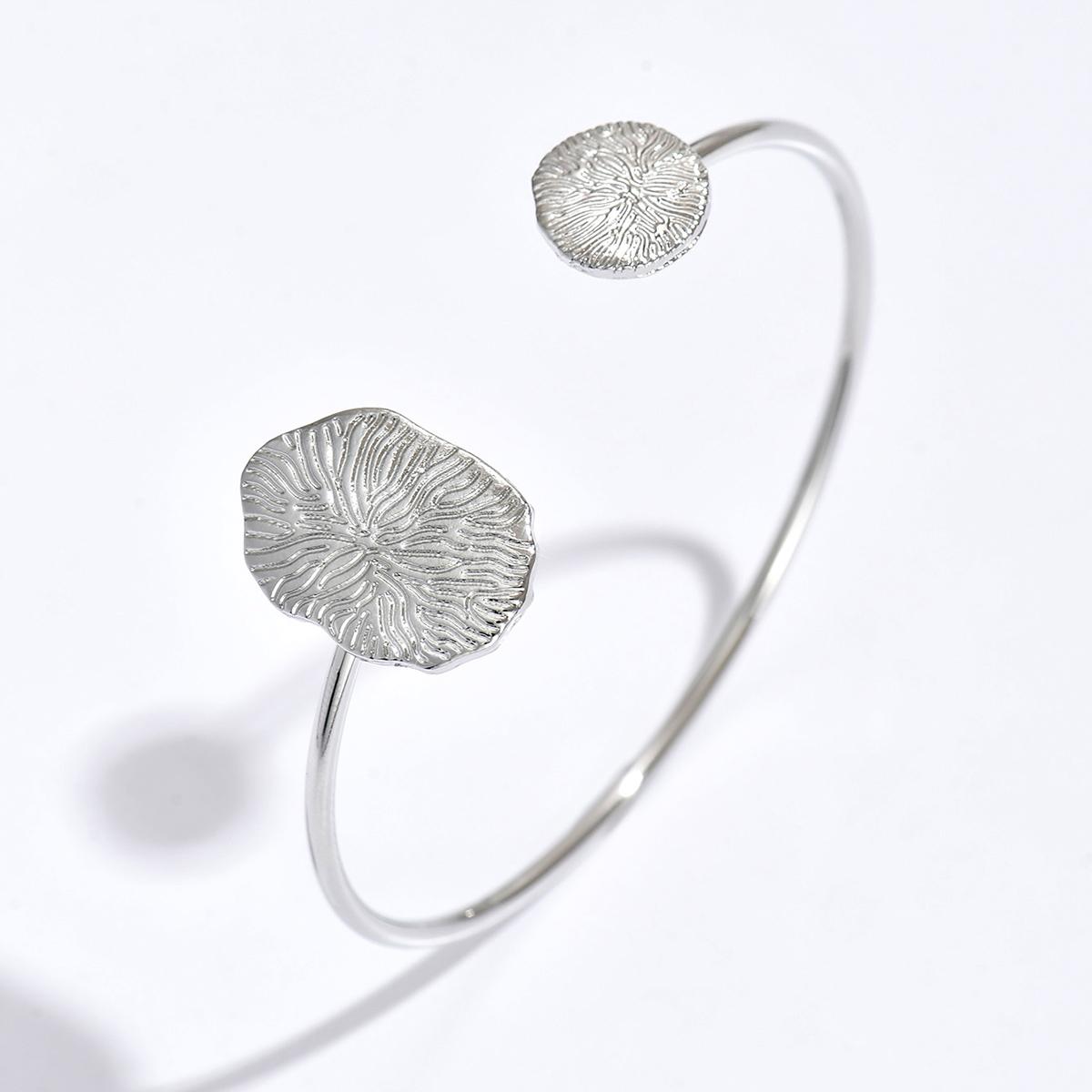 

Open Bangle Trendy Creative Cuff Bracelet Geometric Jewelry Gifts for Women срібний