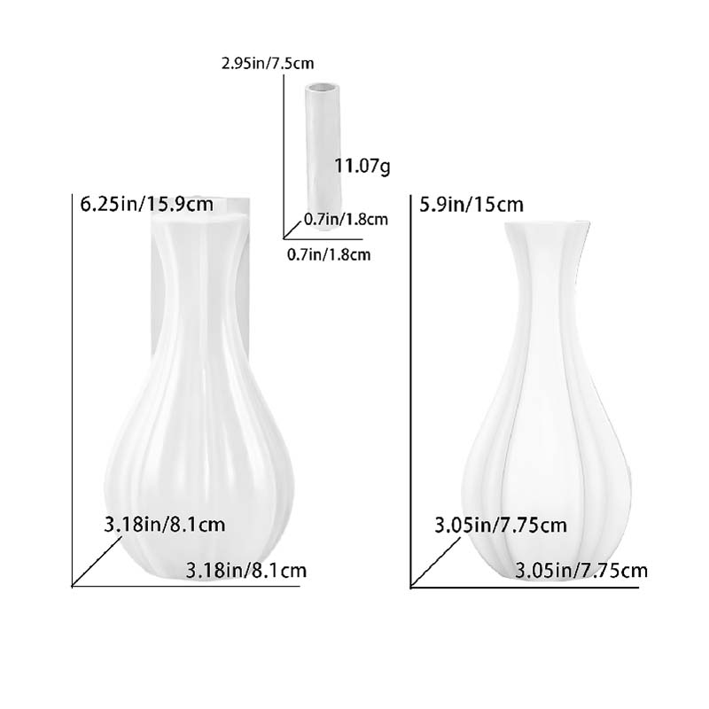 WTEMPO 1Set DIY Epoxy Resin Silicone Mold Simple Narrow-necked Vase Making Mold Home/Office Gypsum Decorations Making Mold