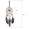 Mini Car Dream Catcher Beaded Natural Feathers Handcraft Chic Hanging Ornaments Mirror Room Bedroom Party Wedding Wall Decor