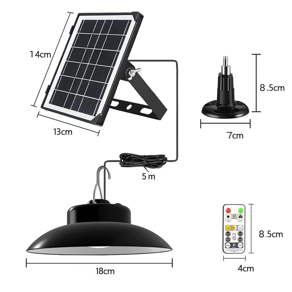 Aokyoung LED Solar Pendant Separate Three Color Light Automatic 5m Extension IP65 Night Suitable for Indoor and Outdoor Use In Parking and Easy
