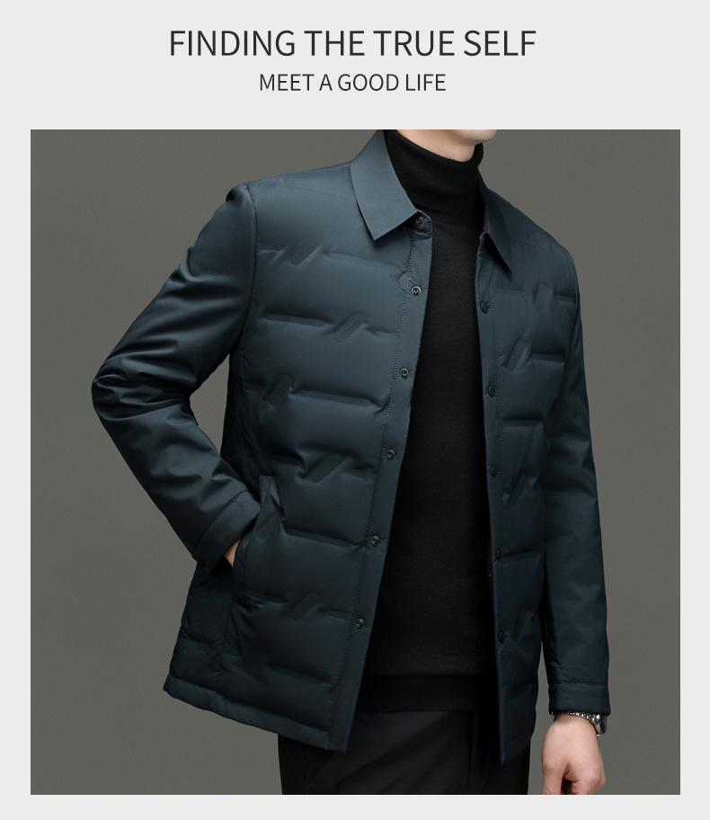 Men's Lightweight Shirt-Style Down Jacket - 2025 Autumn/Winter Business Casual Coat