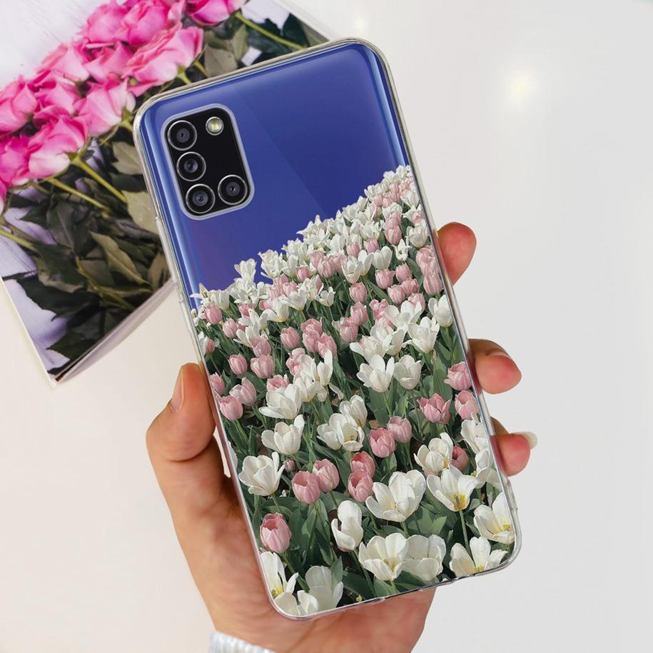For Samsung A51 Case SM-A515F Flower Cover Fashion Silicone Soft Bumper Clear Funda For Samsung A31 A71 SM-A315F A 51 Phone Case